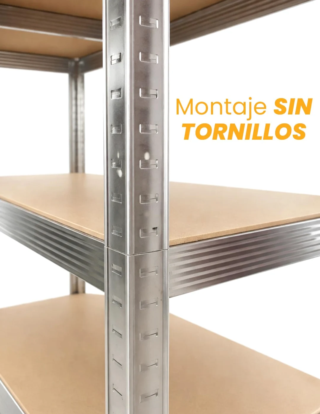 Jardin202 - Estantería Modular de Acero y Madera | Unidad de Almacenamiento de 5 baldas con estantes Ajustables en Altura | 180 x 90 x 40 cm | Peso máximo 875 kg | Pack 2 uds (Plata)