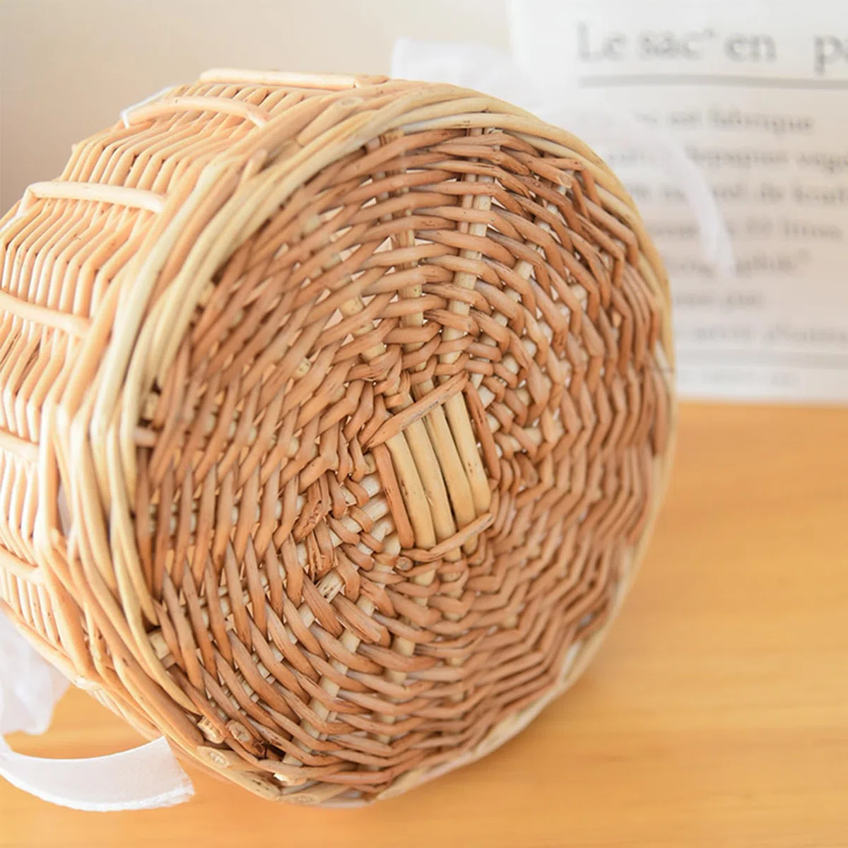 2 Piezas Cestas Pequeñas Mimbre Con Asa, Cesta Setas Mimbre, Cesta De Flores Secas, Cestas Tejidas Con Lazo, Cestitas De Pequeñas, Para Boda Ceremonia Fiesta, Decoración Del Jardín (B, Mediano)