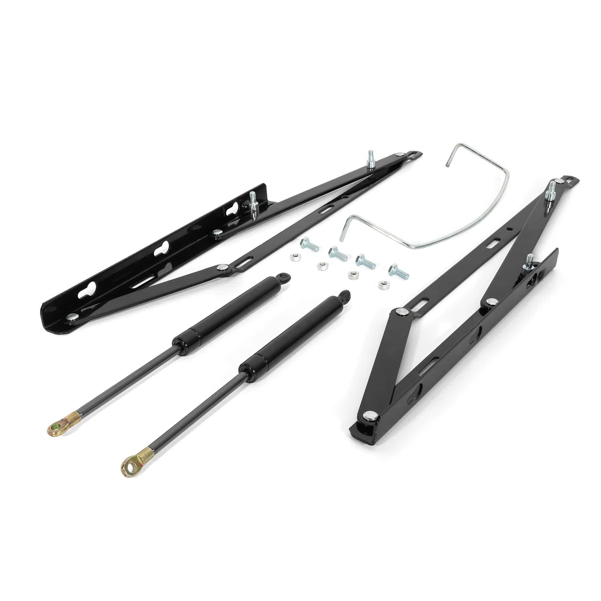 VERDU - Kit Bisagra Canape 135x190 o Canapes 150x190 con Amortiguador Canape, Tornilleria y Arquillo Fabricado en Acero Negro Facil Instalacion, Movilidad Suave para Cama Abatible (Canapé 105x190)