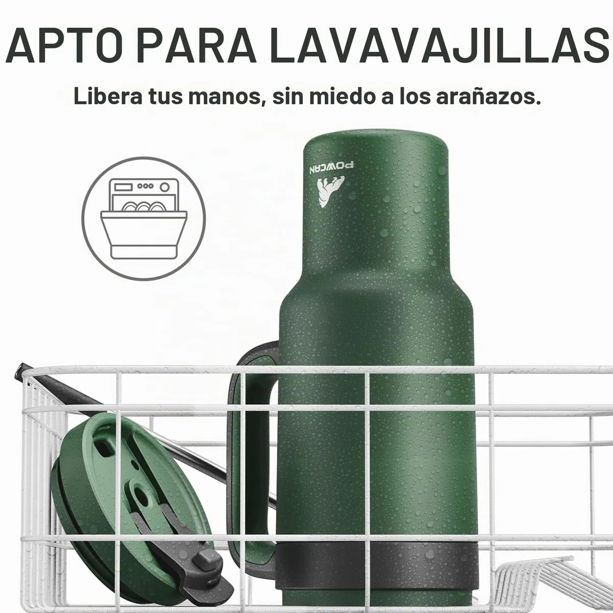 POWCAN Vaso de 40 onzas con asa, popote y tapa para sorber 2 en 1, a prueba de fugas, apto para lavavajillas, taza de café de viaje de acero inoxidable aislada, mantiene el frío durante 34 horas, cabe