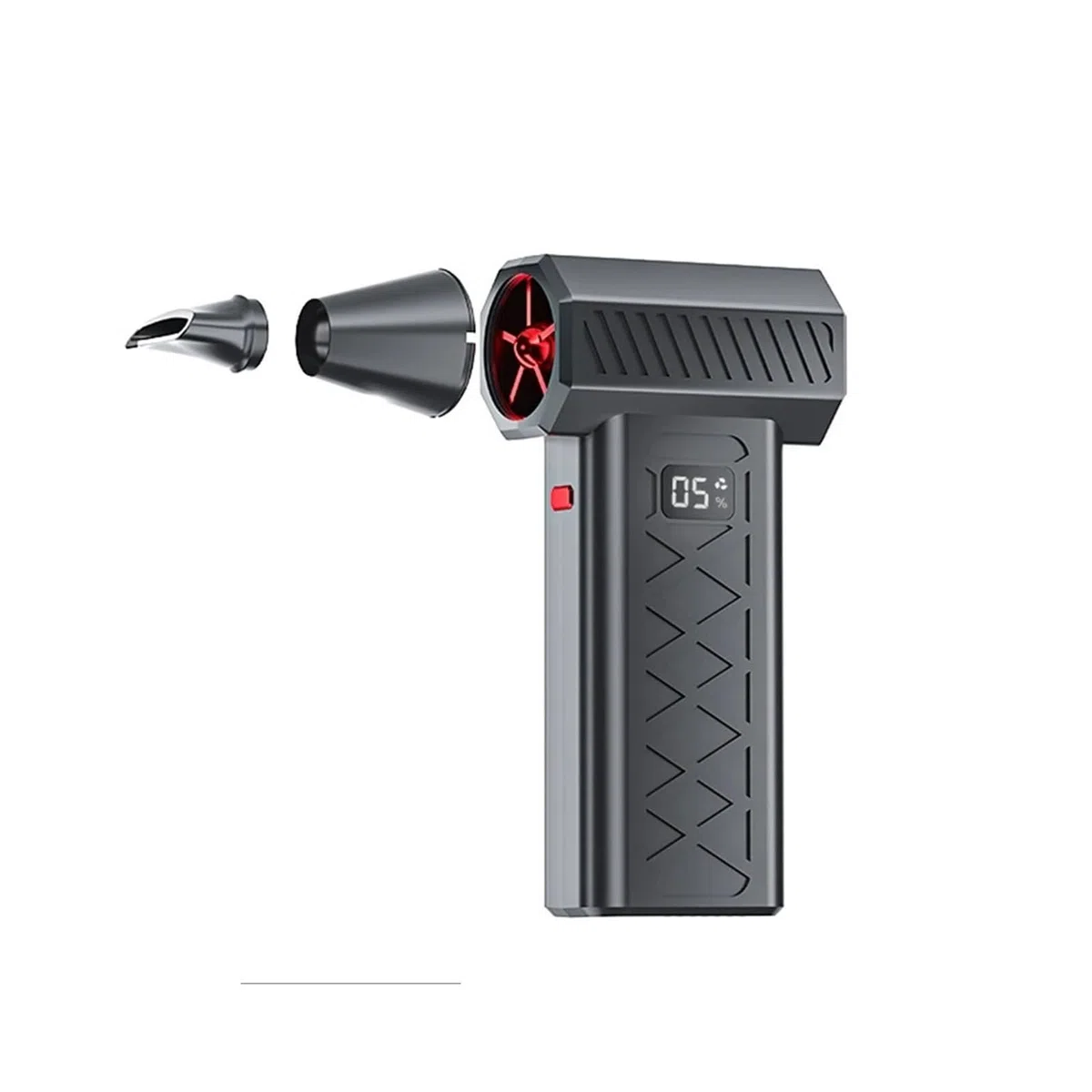 Potente soplador de polvo Potente soplador de aire turbo de 250.000 RPM con pantalla LED e iluminación, limpiador de polvo, 6 velocidades, sin escobillas, turbo jet para limpiar sofás de coche(Black)