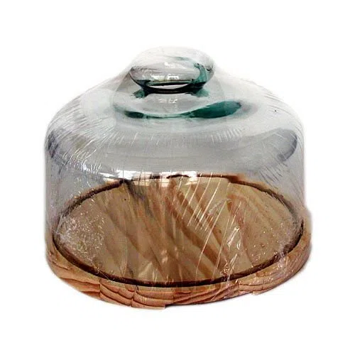 Inalsa Quesera con Base DE Madera Y Campana DE Cristal