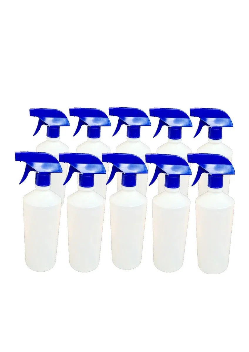 ECO-JIN 10 PULVERIZADORES COMPLETOS CON BOTELLA 1 LITRO (10 UNIDADES de botellas vacias) + BAYETA MICROFIBRA ***(El color de la pistola pulverizadora puede variar según stock)