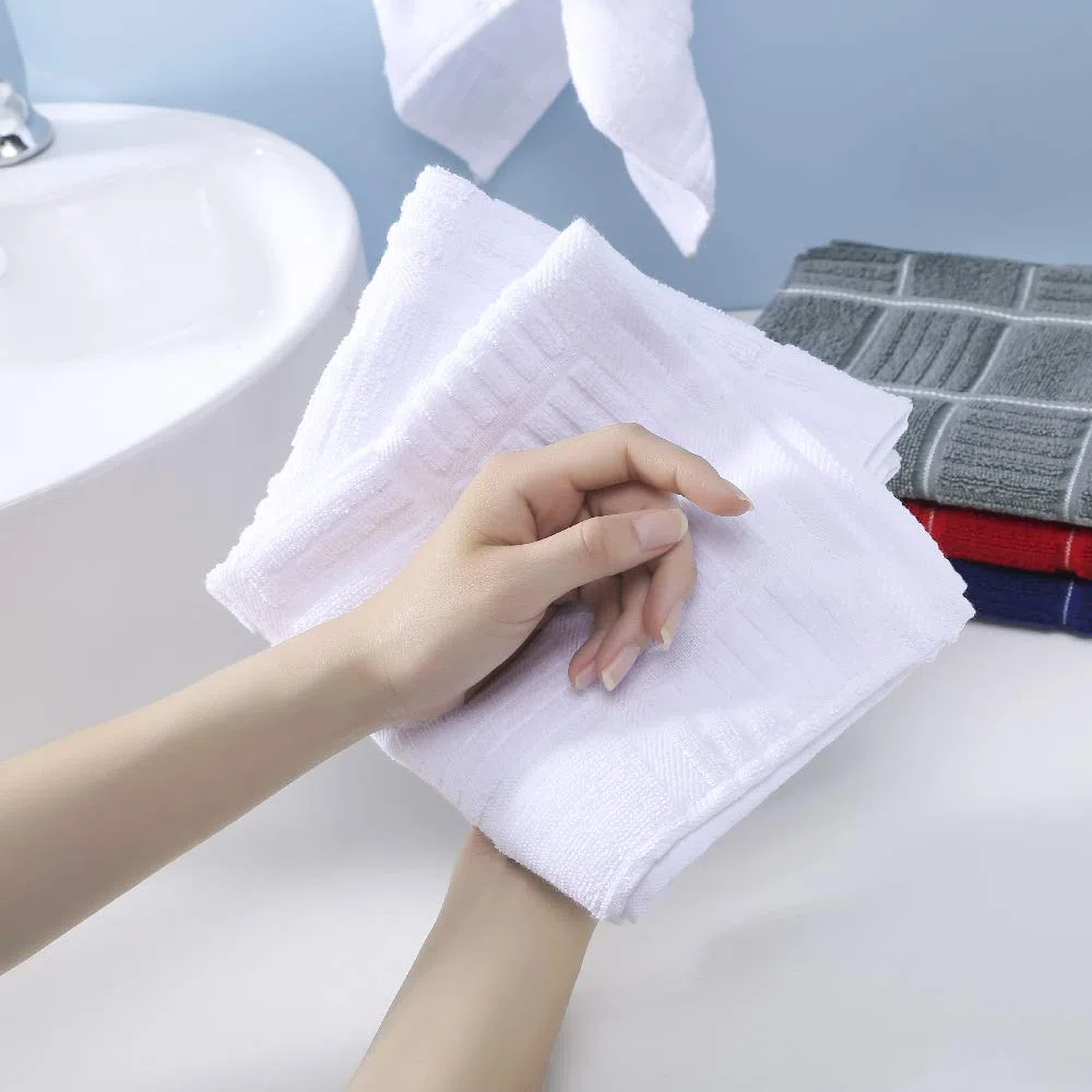 Anyi Paños de Cocina Resistentes y absorbentes con Lazo para Colgar, 100% algodón, Toallas de Bar de té (16 x 26 Pulgadas, Juego de 3, Gris)