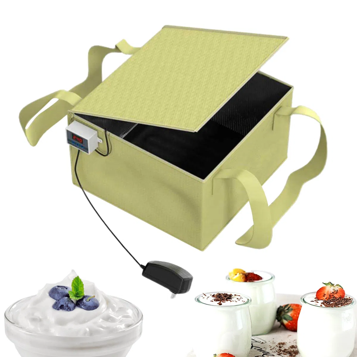 Genérico Caja de fermentación de Madre,Caja de fermentación de Pan - Recipiente Impermeable para de Pan con Control de Temperatura,Equipo de con Apagado automático, para Yogur