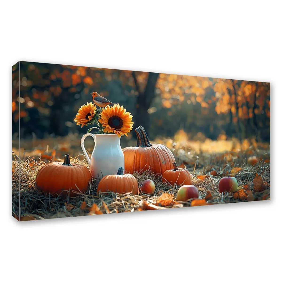 Diamond Painting Adultos Otoño Pintura Diamante, Calabaza Diamond Painting 5D Completo, DIY Cuadrado Bordado Punto de Cruz Cuadros de Diamantes Kit para Decoracion Hogar, Regalo Mujer 160x80cm 0J-894