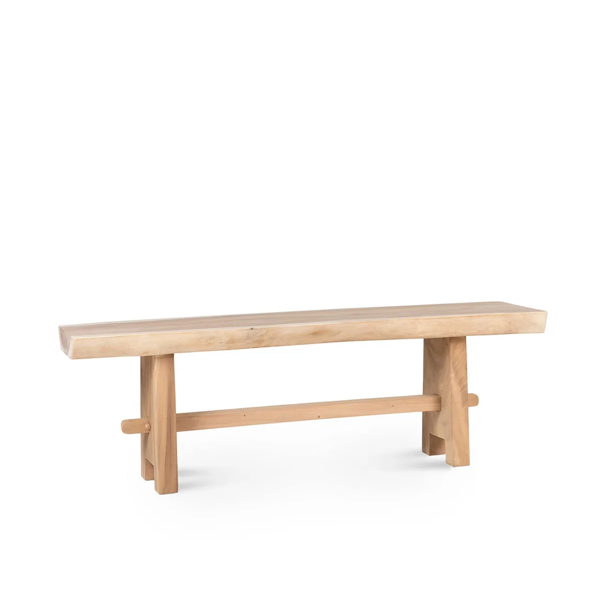 Wabi Home – Banqueta de Madera Natural Ideal para los pies de tu Cama o para el salón de tu casa Taburete de Cama o de salón elaborado con Madera Natural Trembesí Tamaño: 130x42,5x47x5
