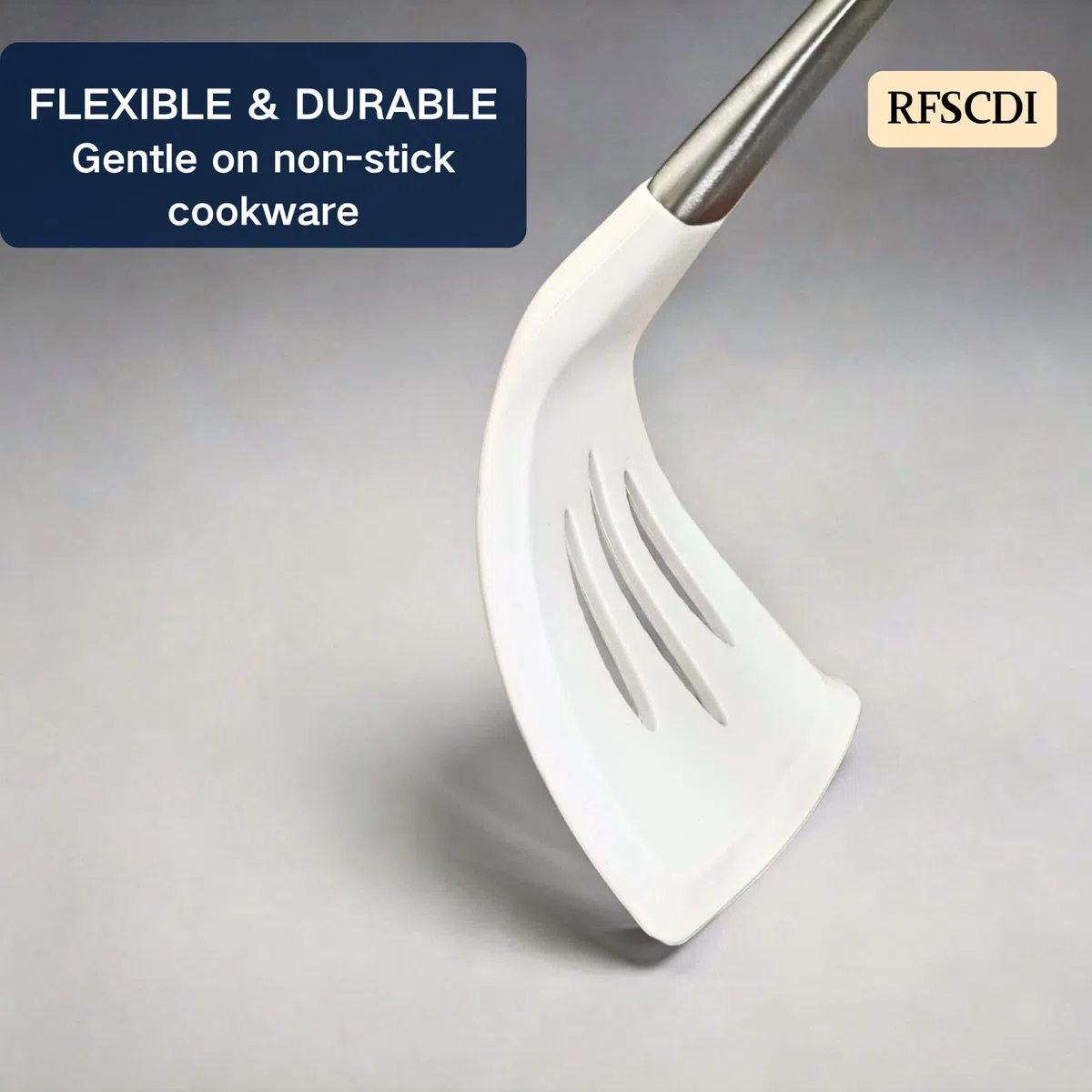 Set de utensilios de cocina de silicona con mango de acero inoxidable, utensilios de cocina de silicona con mango de acero inoxidable, apto para lavavajillas, resistente al calor, juego de utensilios