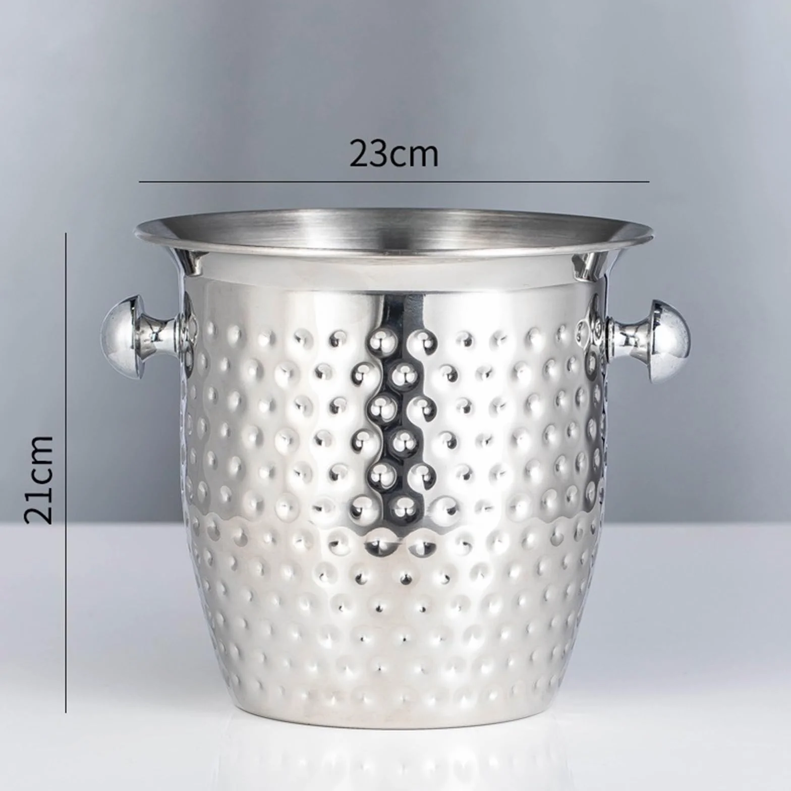 Portabilidad Cubo de Hielo en Forma Cuerno Acero Inoxidable for Botellas Vino o Cerveza