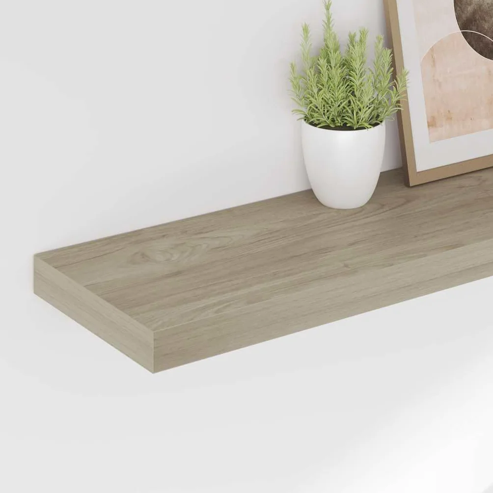 Estantería flotante de 120 x 23,5 x 3,8 cm, madera de roble MDF y metal, con sistema de fijación invisible, soporta hasta 10 kg, para salón, pasillo, dormitorio