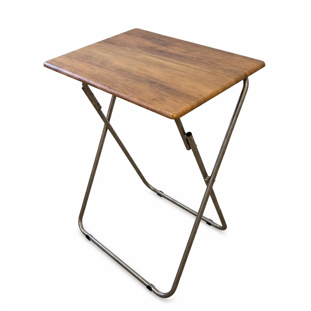 Acomoda Textil - Mesa Plegable Multiusos con Estructura Metalica y Tablero Madera. Mesa Auxiliar Antideslizante y Resistente para Cocina, Salon, Dormitorio, Oficina o Estudio. (48x38x66 cm)
