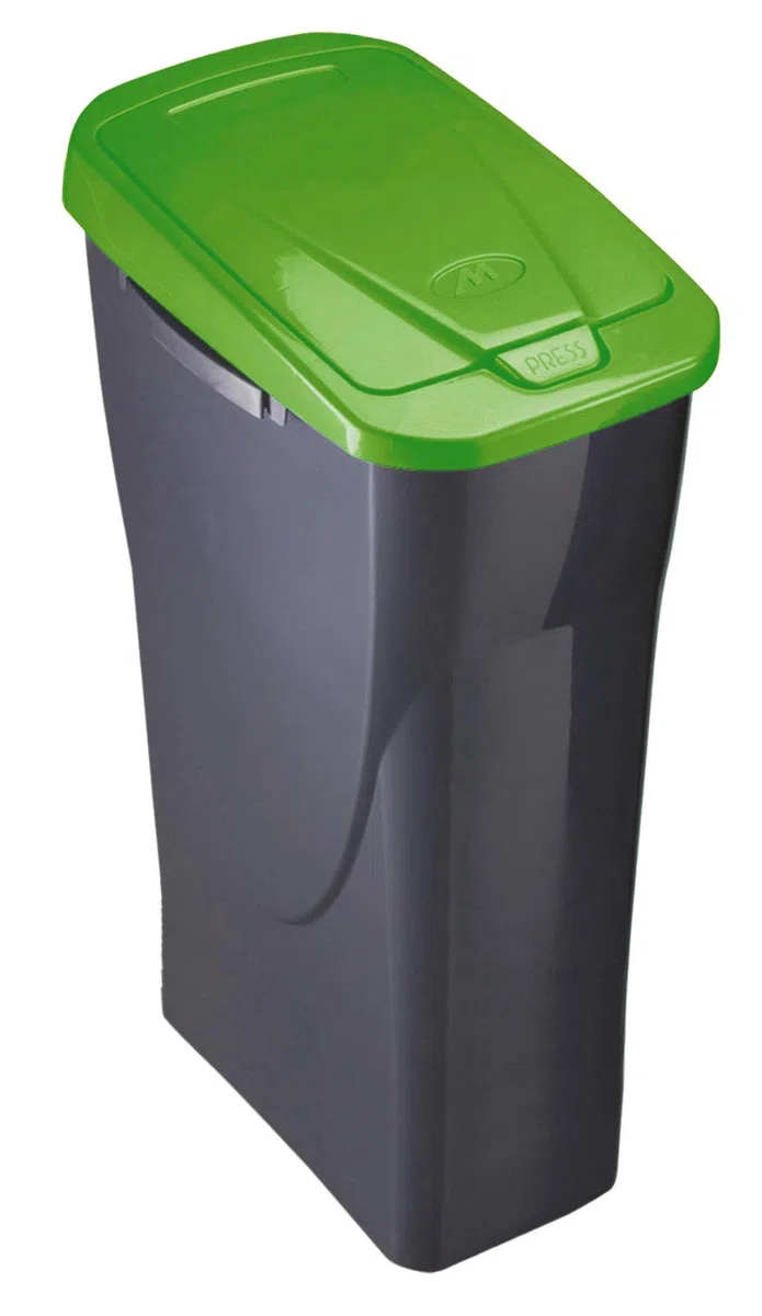 Cubo con Tapa 25 L ECOBIN con Tapa de Color Verde 21,5x36x51 cm