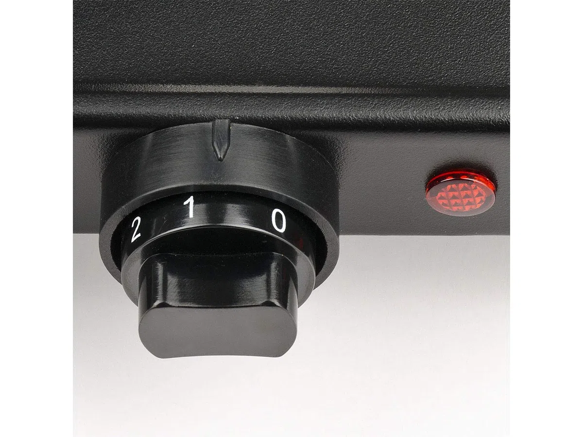 Girmi PE26 Hornillo eléctrico, 1500W, 5 niveles de temperatura, Placa de Hiero fundido, Luz de encendido, Negro