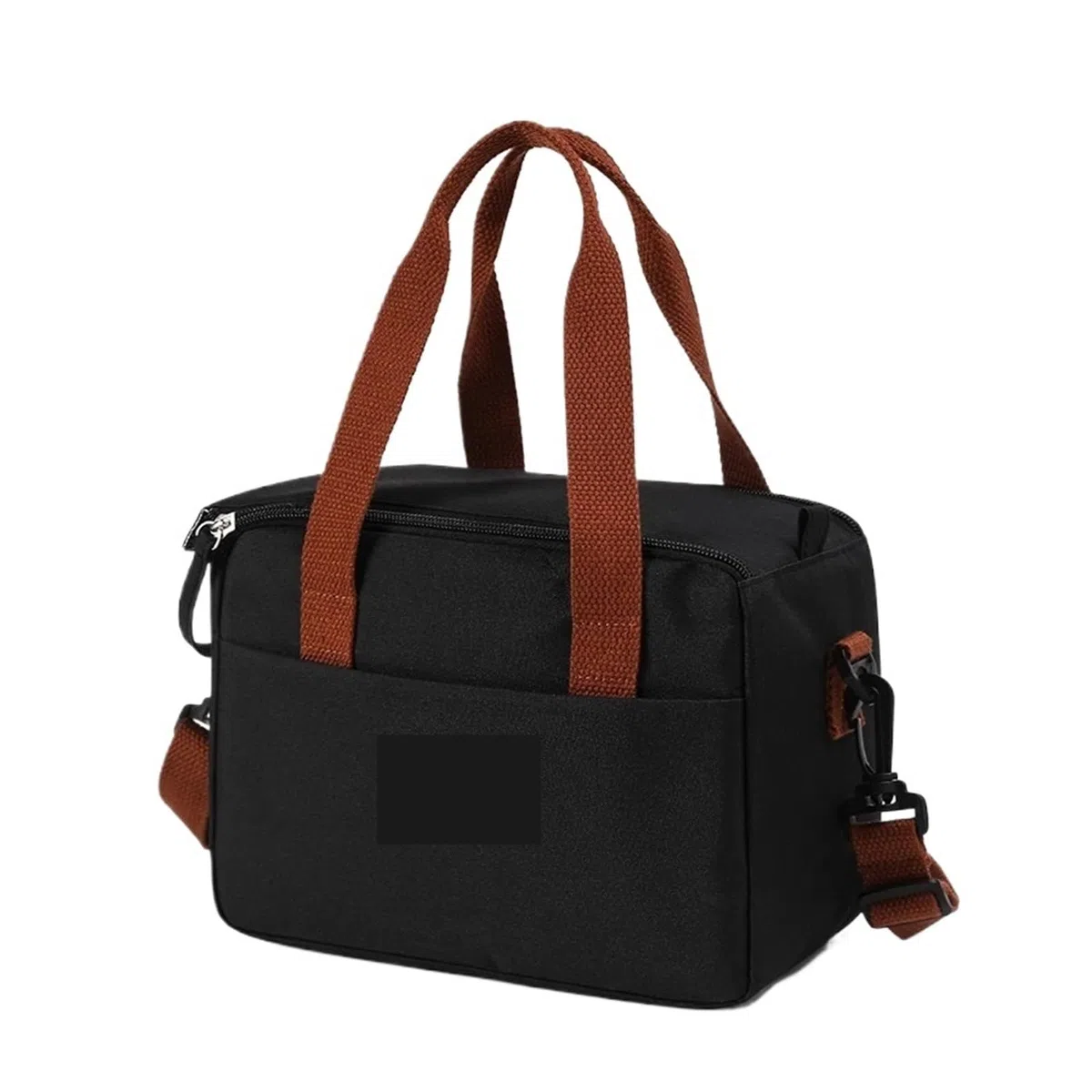 Bolsa De Almuerzo Fiambrera aislante térmica de tela Oxford, bolso almacenamiento, bolsas multifuncionales for escuela, oficina, Picnic, almuerzo, 2 uds(Black)