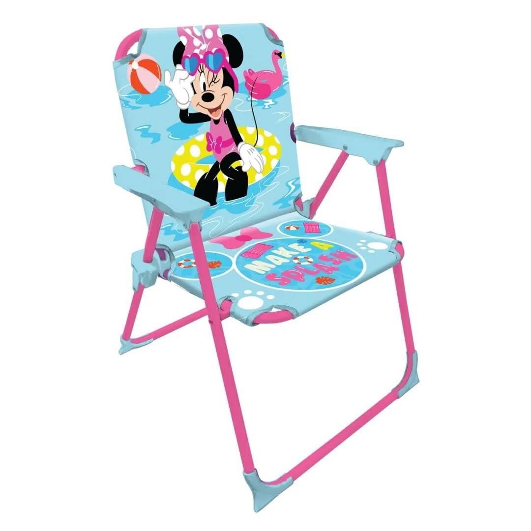 Silla Infantil Plegable con Brazos Licencia Oficial – Compacta y Ligera – Fácil de Limpiar – Ideal para Interior y Exterior – Soporta hasta 30 kg (Minnie 5689)