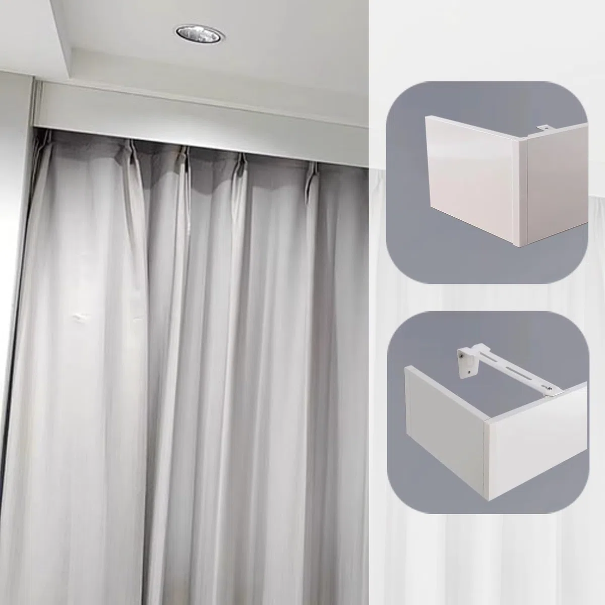 Panel de cenefa de cortina opaca de bajo consumo de 2,6 m, elegante bloqueo de luz, decoración del hogar para sala de estar, dormitorio, cocina, oficina, mejora la privacidad