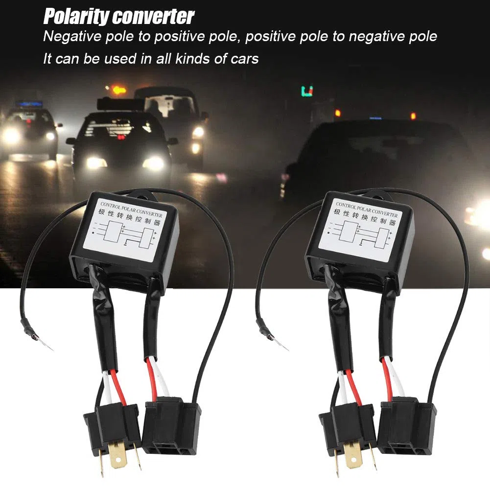 Tyenaza Convertidor De Polaridad H4, 2 Uds. Convertidor Negativo De Aleación LED, Adaptador De Arnés De Interruptor Negativo, Polaridad Invertida
