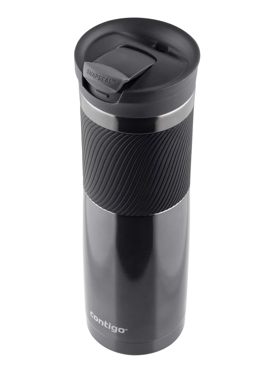 Contigo Vaso Termico Byron Snapseal, Termo Café, Taza de Viaje en acero inoxidable, Vaso Termo antigoteo, Copa con Tapa fácil de limpiar sin BPA, 720 ml, Gris(Gunmetal)