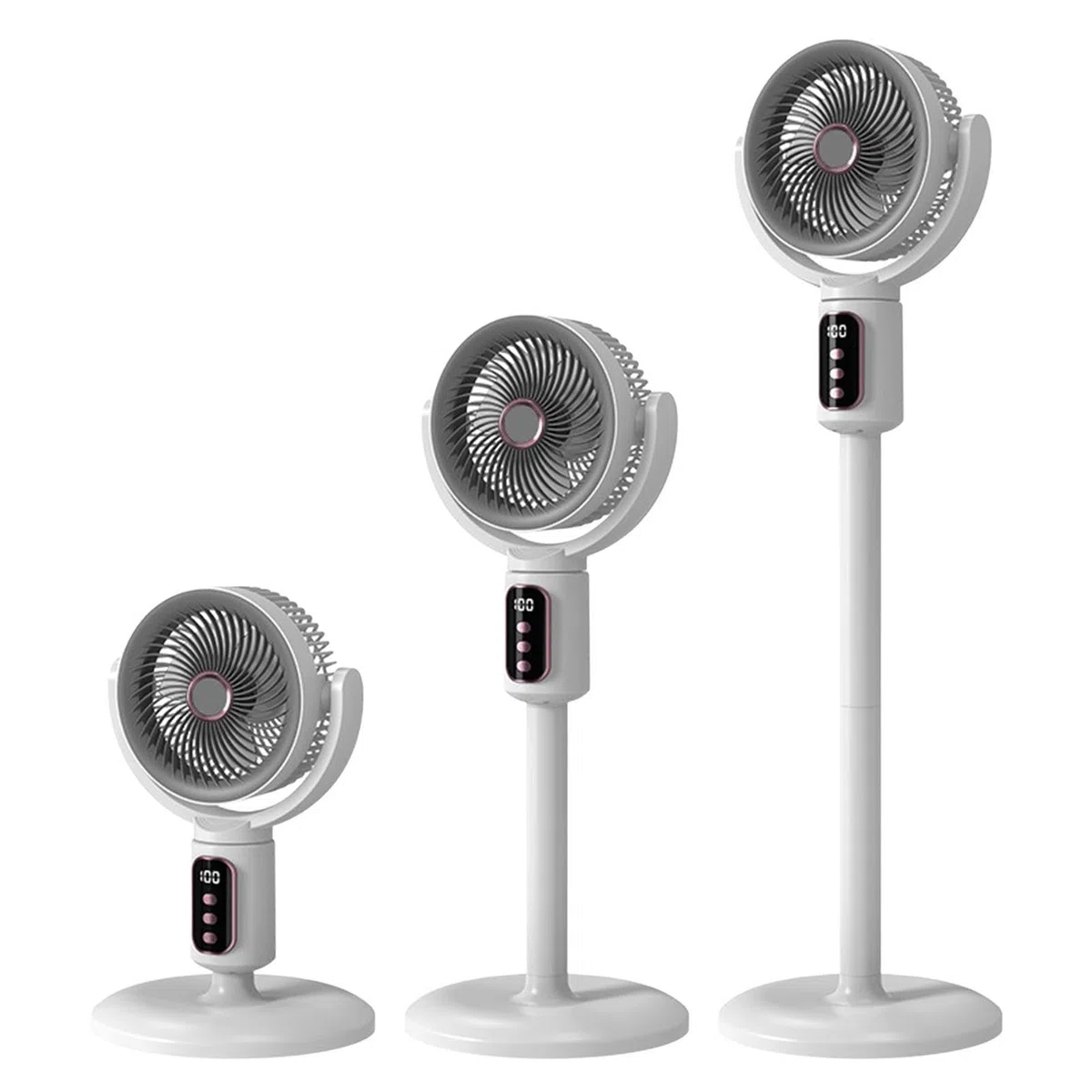 Ventilador De Pedestal Oscilante Batería de 4000 mAh, 5 velocidades | Ventilador Circulador De Aire Para Propietarios Inquilinos Estudio Oficina Dormitorios Apartamento