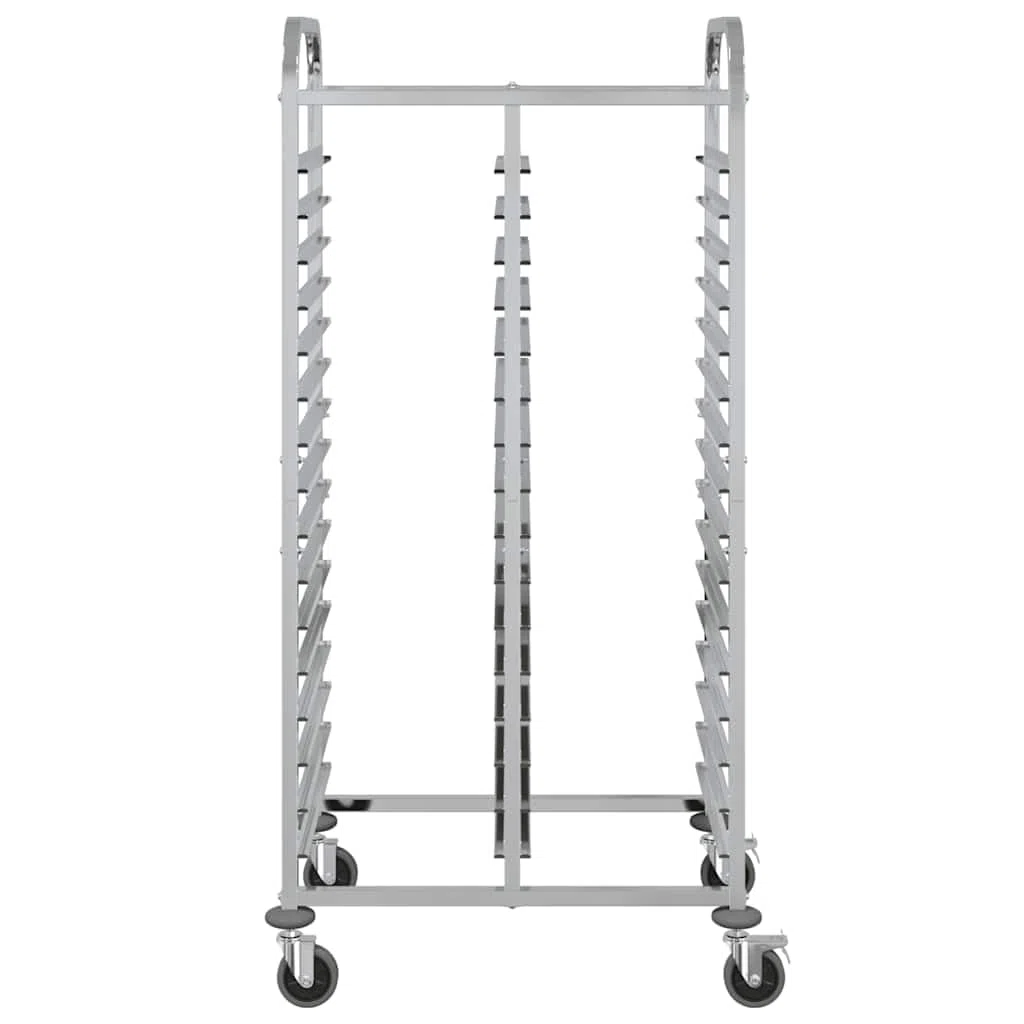 Carro de bandeja de acero inoxidable 75 x 55 x 162,5 cm con 32 contenedores GN 1/1, enrollable con 4 ruedas giratorias, ahorra espacio para cocina y gastronomía, estante estable y organizador