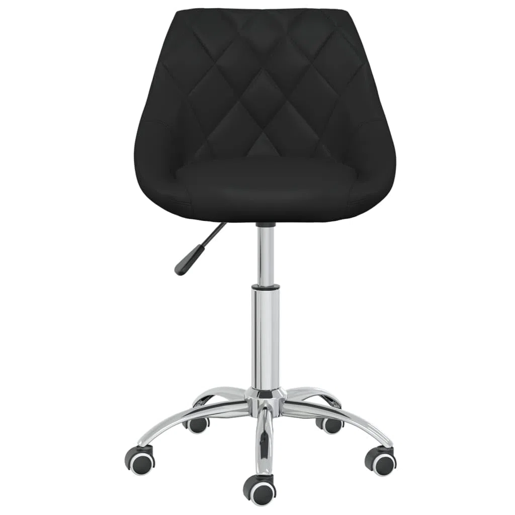 Sillas de comedor giratorias de 360 grados, 4 unidades, altura regulable, giratoria, color negro, piel sintética con ruedas