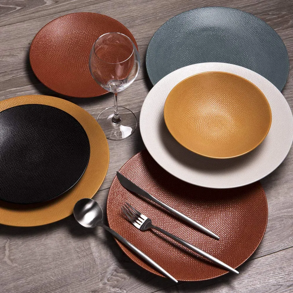 TABLE PASSION - Plato hondo vesuvio azafrán 19 cm (lote de 6)
