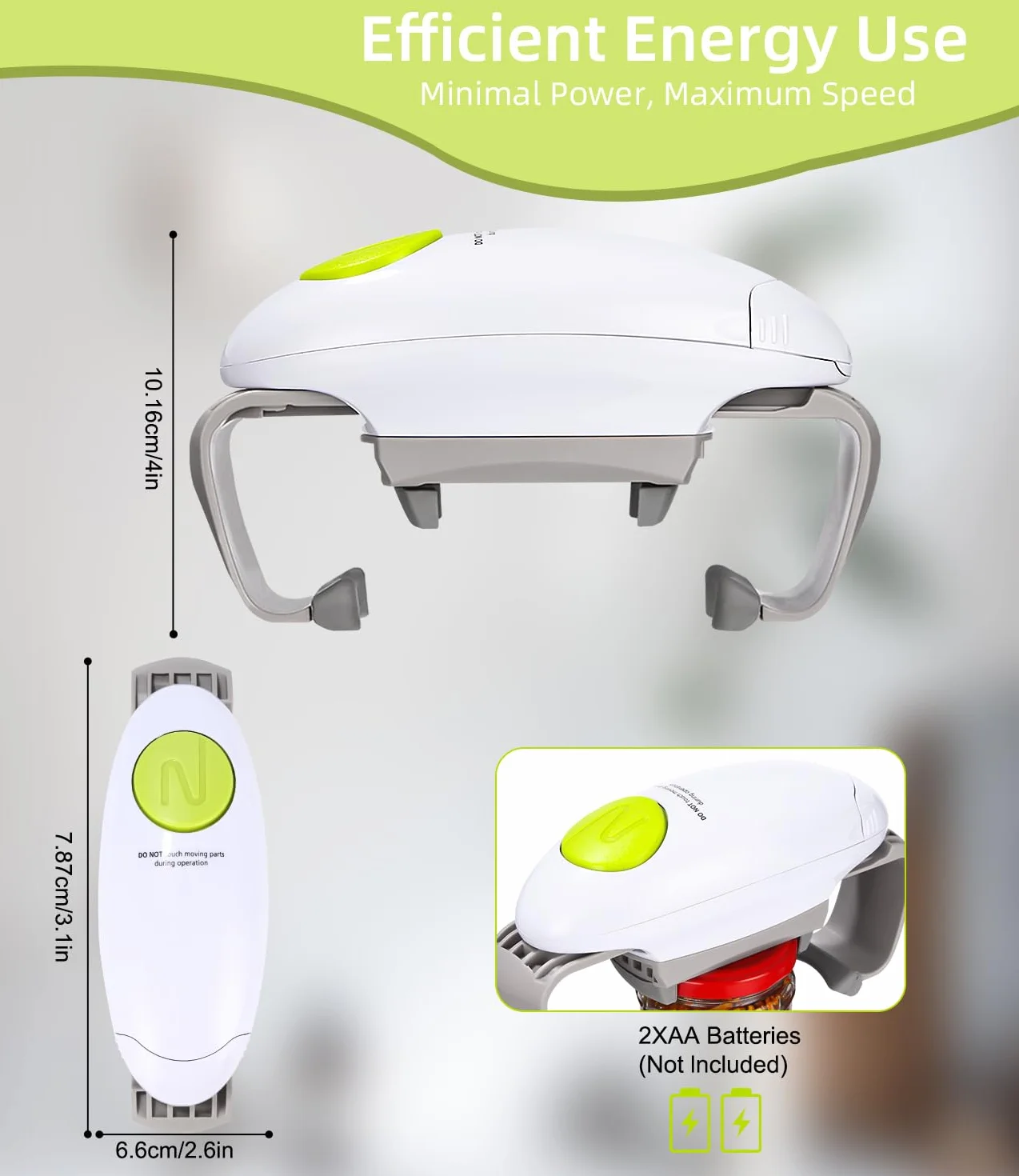 Abrelatas eléctrico profesional para cocineros y personas mayores, abridor de latas automático con borde suave, apertura sin esfuerzo de latas y tarros, abrelatas artritis, accesorios de cocina