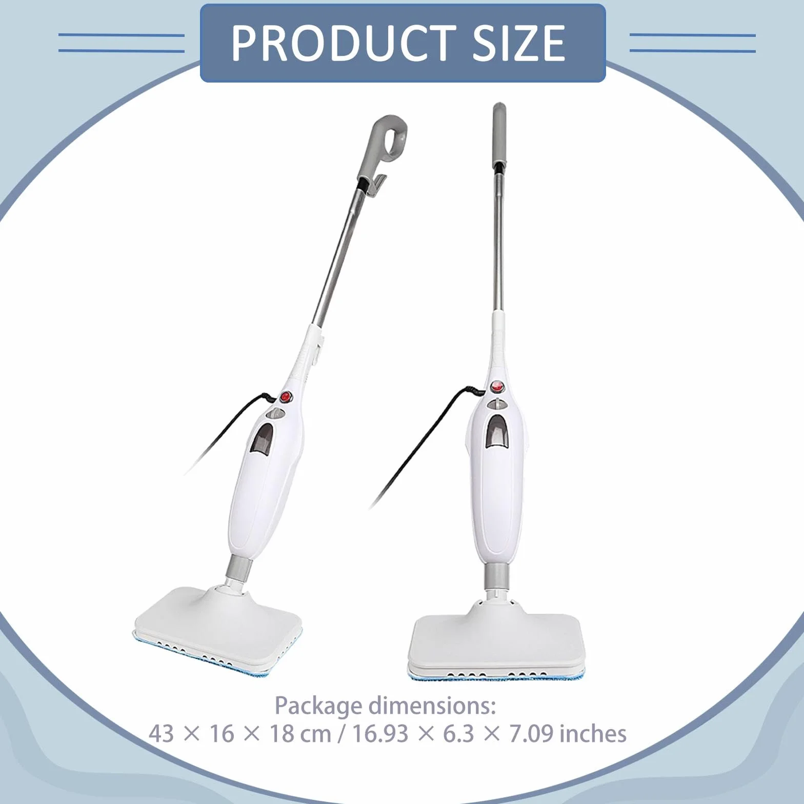 Milageto Vaporizador de Suelos Compacto Multiusos, Limpiador portátil y Ligero para Suelos de mármol, Madera, laminados y Piedra.
