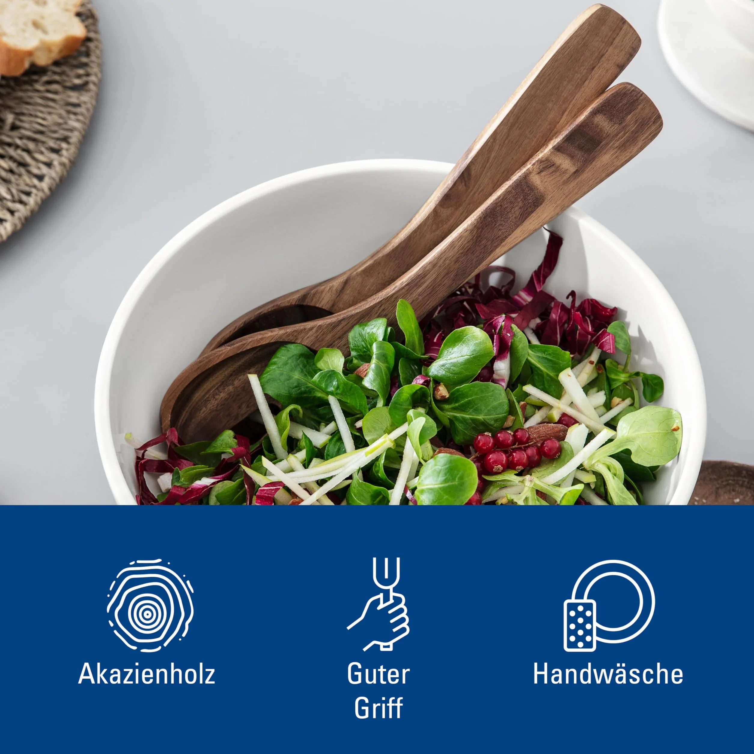Villeroy & Boch Artesano Original Set de 2 Cubiertos para Ensalada, Madera, Multicolor