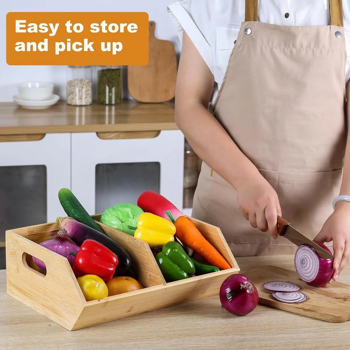 Cajas Organizadoras de Despensa Organizador de Madera Apilable | Cajas de Almacenamiento de Despensa Para Alimentos En La Cocina El Hogar Snack Patata Y El Baño