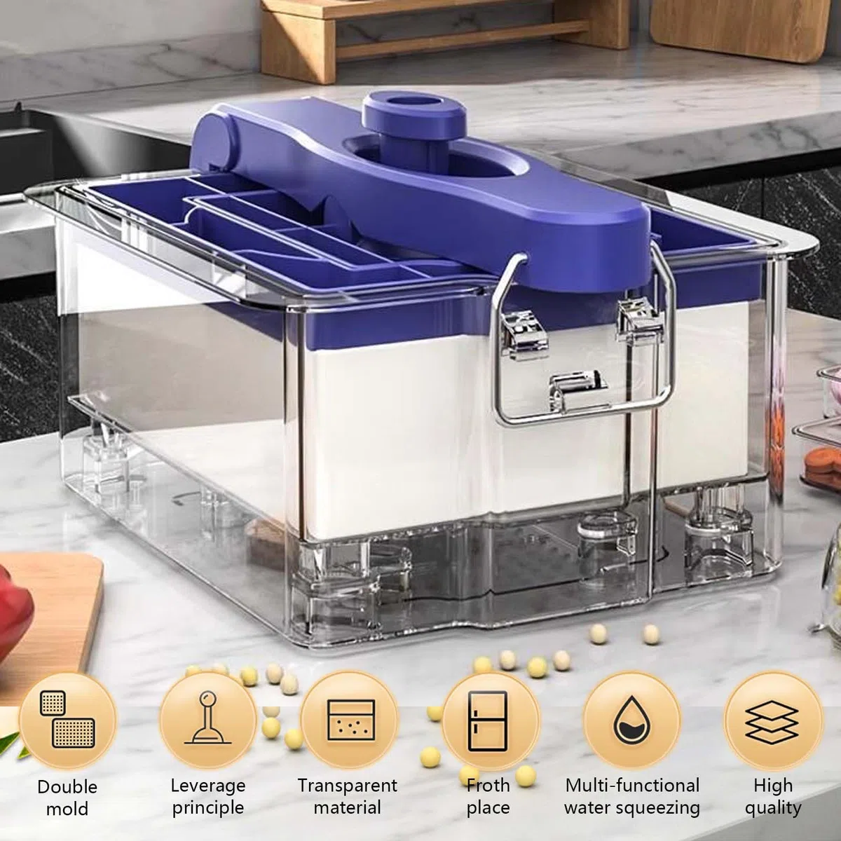 Prensa De Tofu, Kit Para Hacer Prensa De Tofu Queso Prensa De Pastelería Molde Para Hacer Tofu Queso Paneer De Tofu Juego De Prensa Casera Para Una Eliminación Más Rápida Del Agua De La Seda