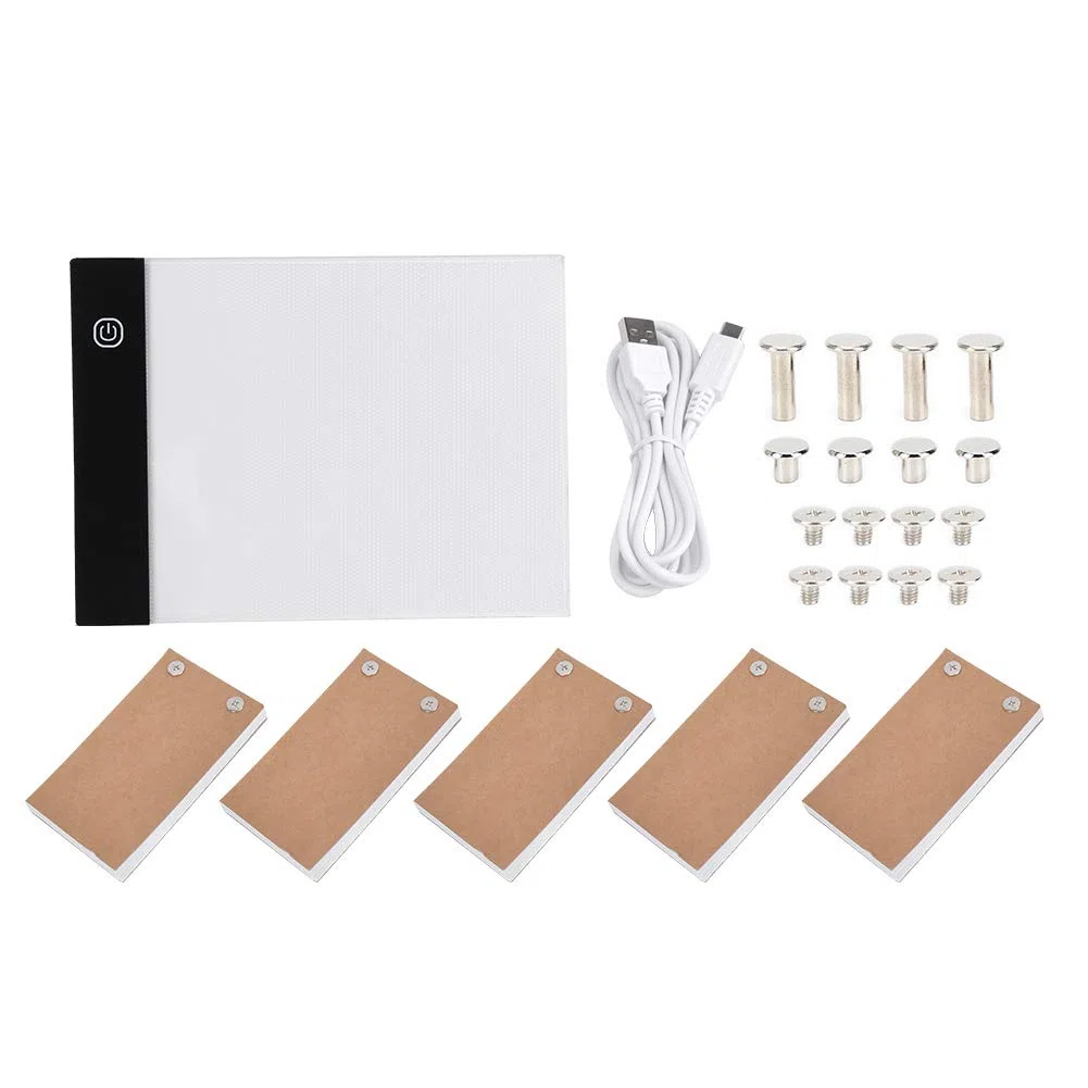 Dibujo A Mano Tablero Led Ultrafino A6 Niños USB Flip Book Kit Set Pintura Arte Suministros Tablero De Dibujo(USB)