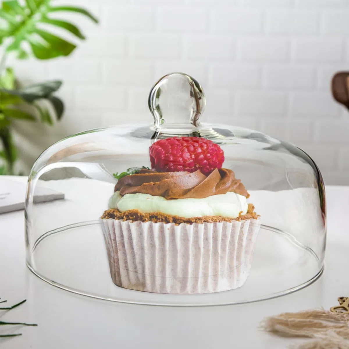 Angoily Cubierta Para Pastel Transparente De 5.11 in Con Mango Redondo Cubierta Para Guardar Pasteles Para Almacenar Tartas Ensaladas Y Otros Alimentos Práctica Para Hogar Y Cocina 1 Pieza