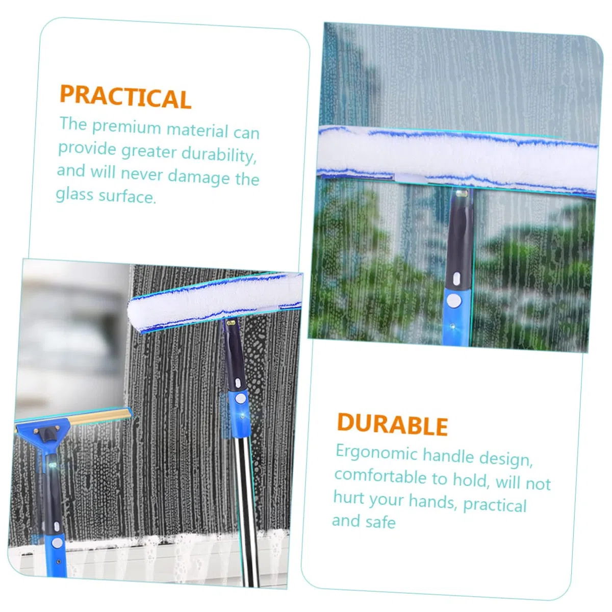 1Juego Limpiador Microfibra Extensible para Ducha y Automóvil para Baños y Superficies de Azulejos Herramienta Práctica Poste