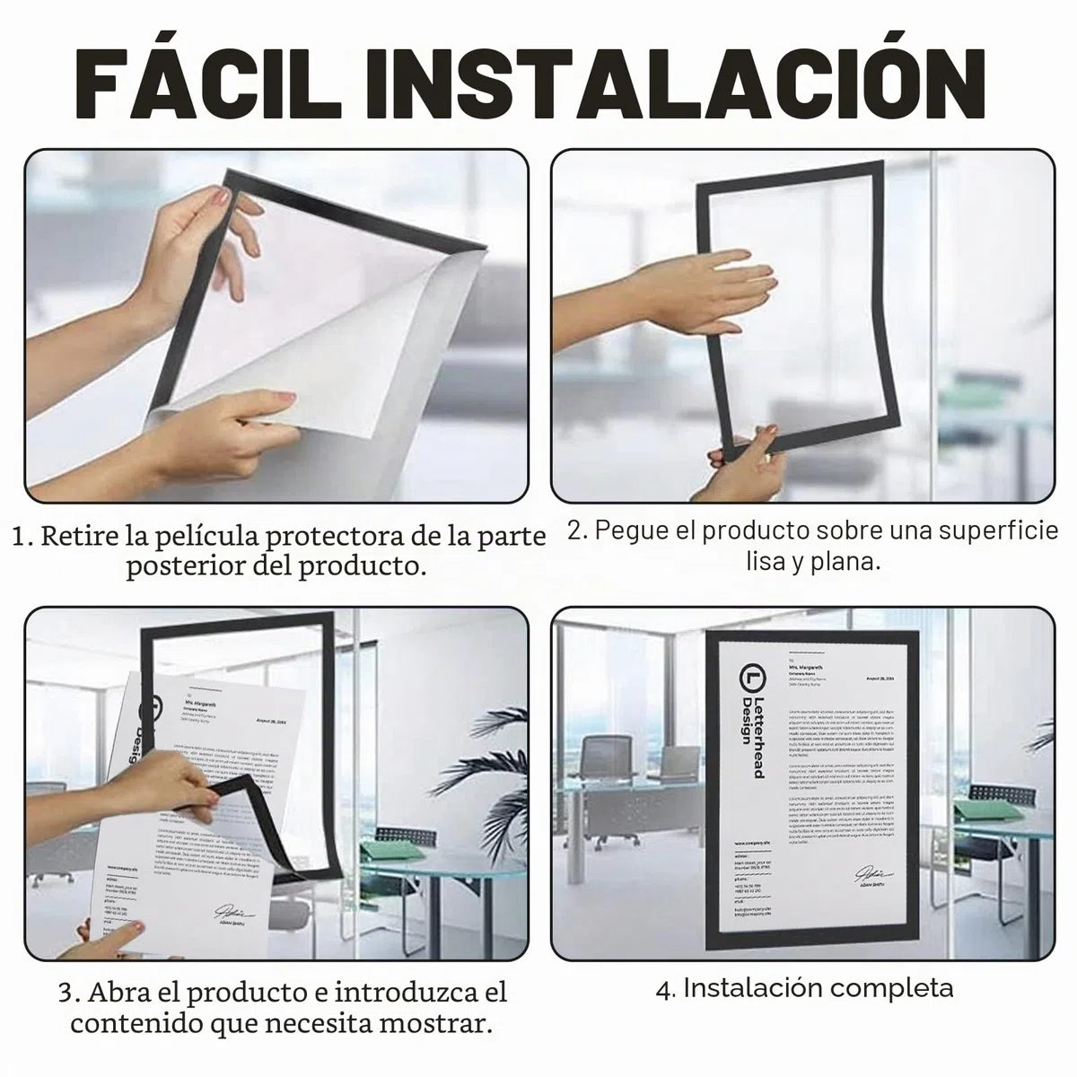 Marcos Magnéticos Autoadhesivos A3, 6 Piezas Diamond Painting Marco PVC Impermeable Multiusos Marco Informativo Autoadhesivo para Publicar Letreros,Licencia,Fotos,Documento