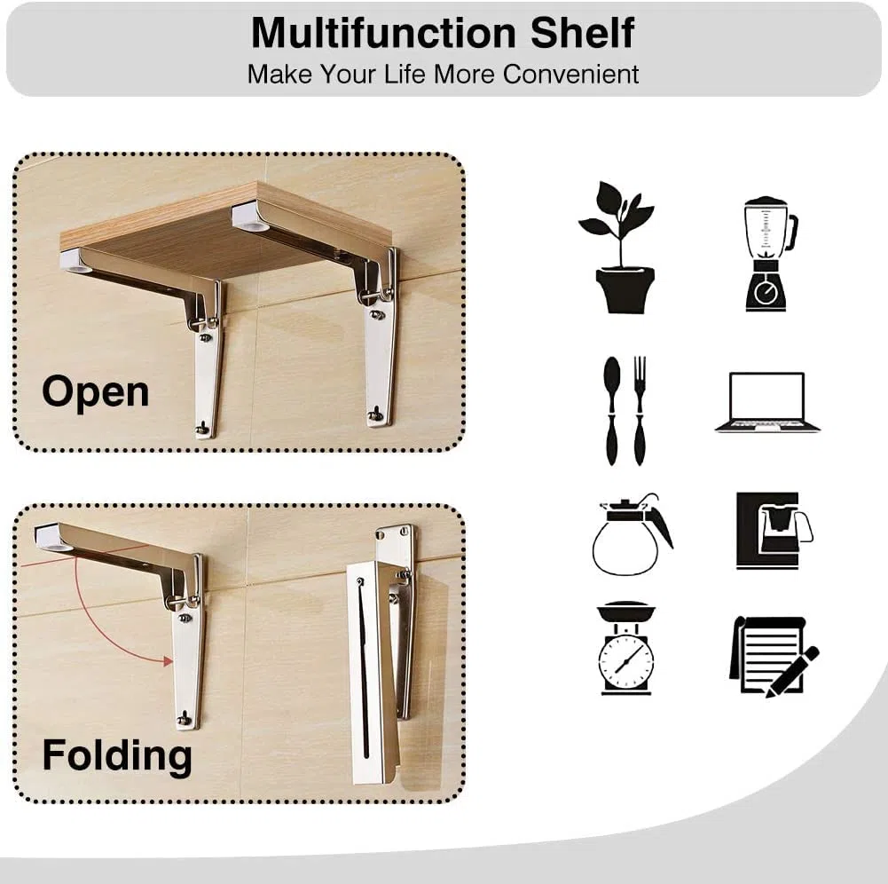 2 Piezas Soporte de Microondas de Acero Inoxidable,acero inoxidable 304 con gancho telescópico para brazos，Soporte de Pared para Horno ，para Horno Microondas, Horno (Plateado)