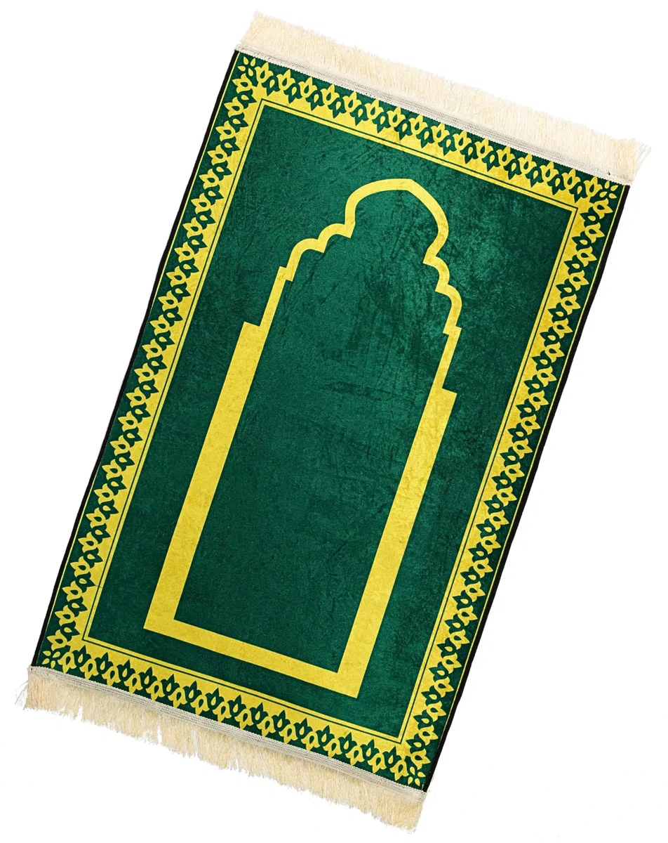Greatfool Alfombra de oración Musulmana para oración islámica – Alfombra de oración Musulmana Gruesa y cómoda para Mujer y Hombre musulmán - Verde