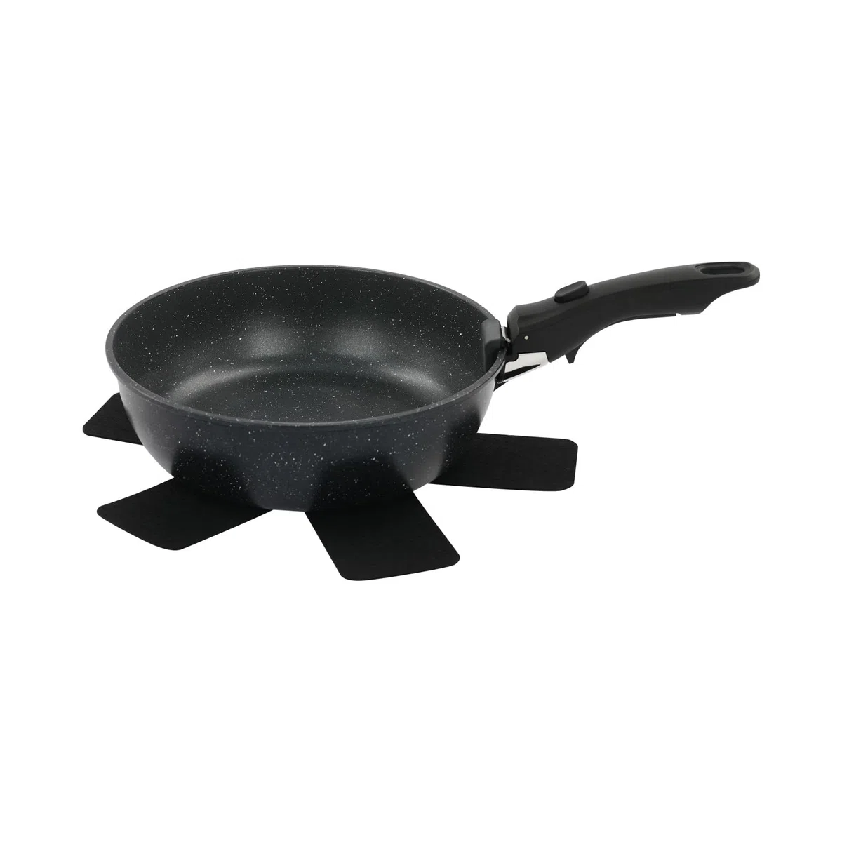 Juego de utensilios de cocina de 15 piezas, antiadherente, juego de ollas y sartenes versátiles con mango extraíble, ollas y sartenes portátiles para cocina (negro)