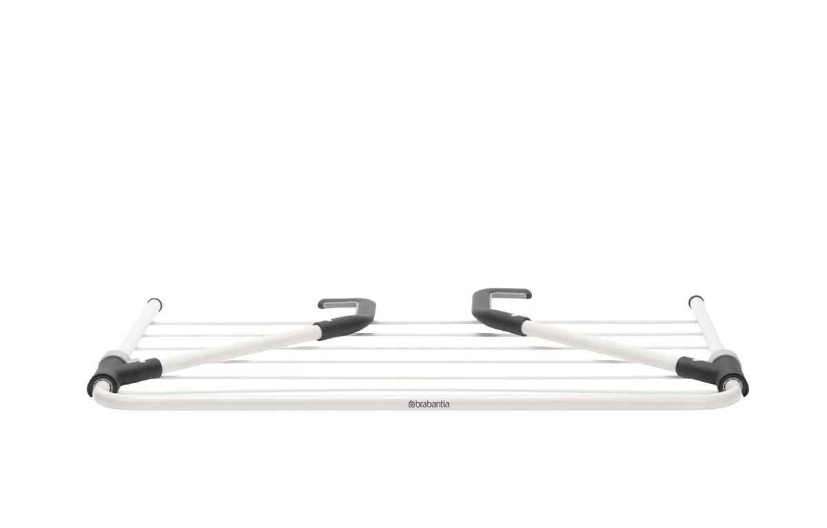 Brabantia - Tendedero para Colgar - Optimiza el Espacio - Brazos Plegables - para Puertas estrechas - con Cierre Inteligente - Sencillo de Instalar - Blanco - 4.5m