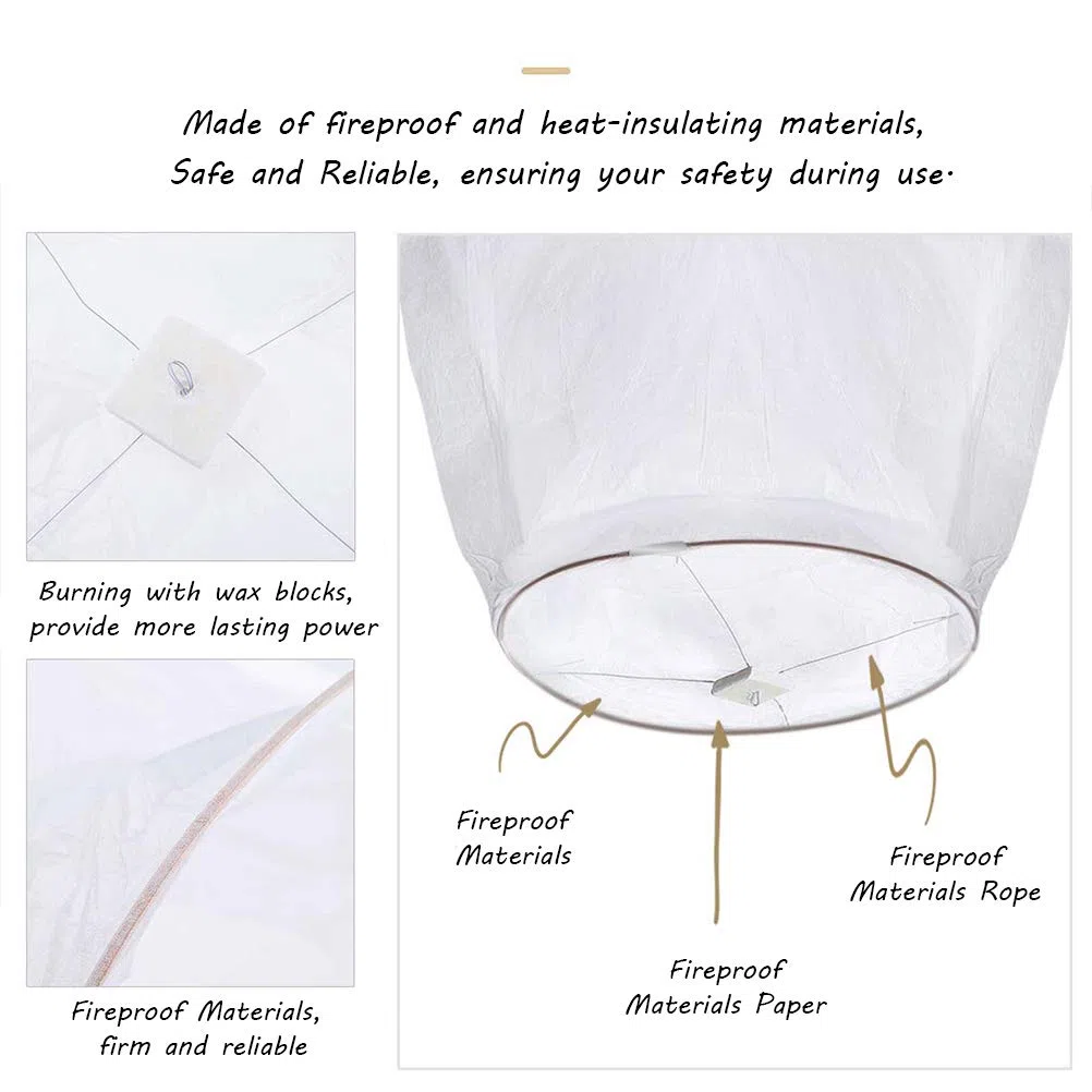 Faroles chinos voladores Sky Lantern Faroles de deseos resistentes Faroles de papel hechos a mano puramente para fiestas de cumpleaños fiestas de cumpleaños Navidad Año Nuevo
