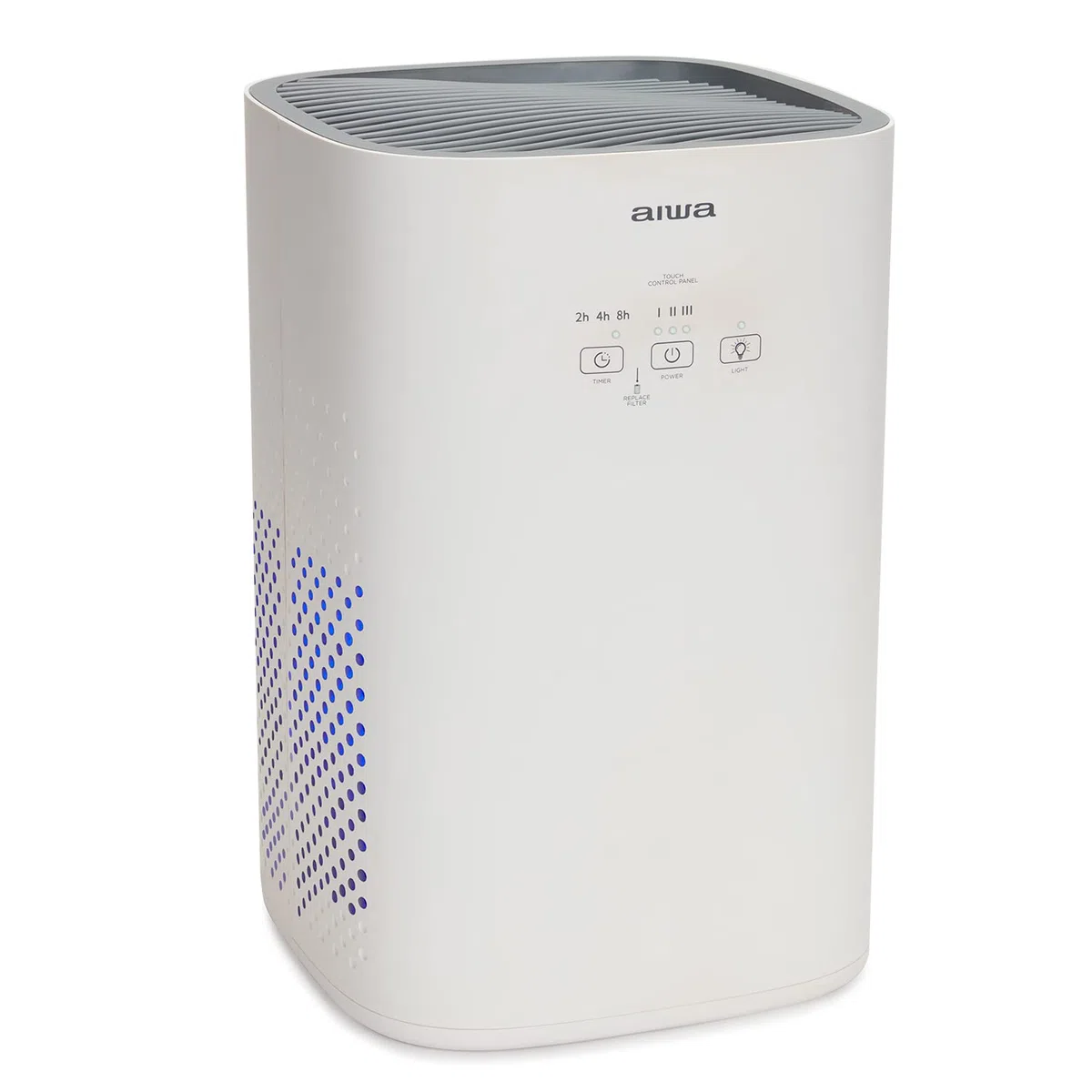 Aiwa PA-100: Purificador de Aire con Filtro H13 HEPA, Ionizador, Filtración 99,95%, Ultra Silencioso, Temporizador, 3 Velocidades de Ventilación, UV LED, 17 m², Control Táctil, Blanco