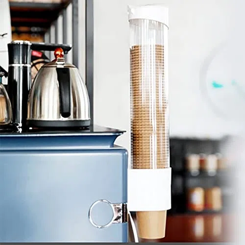 Dispensador de Almacenamiento de Taza de Papel Antipolvo para Tomar un Recipiente Conveniente de 50 cm y 50 Tazas
