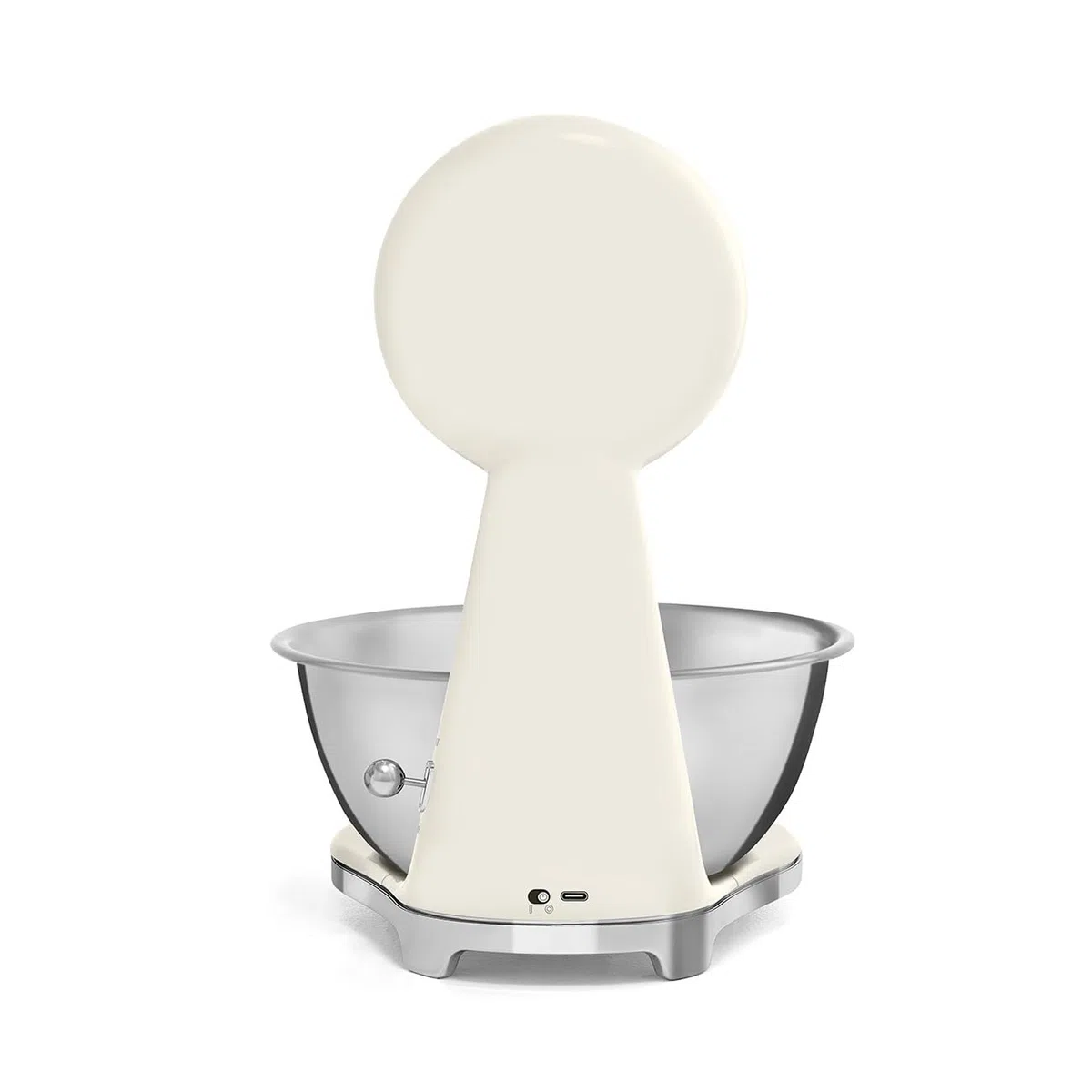 Smeg, báscula de cocina digital y analógica KSF01PBWW, cuenco extraíble de acero inoxidable de 1,8 L, cuatro unidades de medición g/ml y lb.oz/fl.oz, con función tara, capacidad máxima de 5 kg, crema