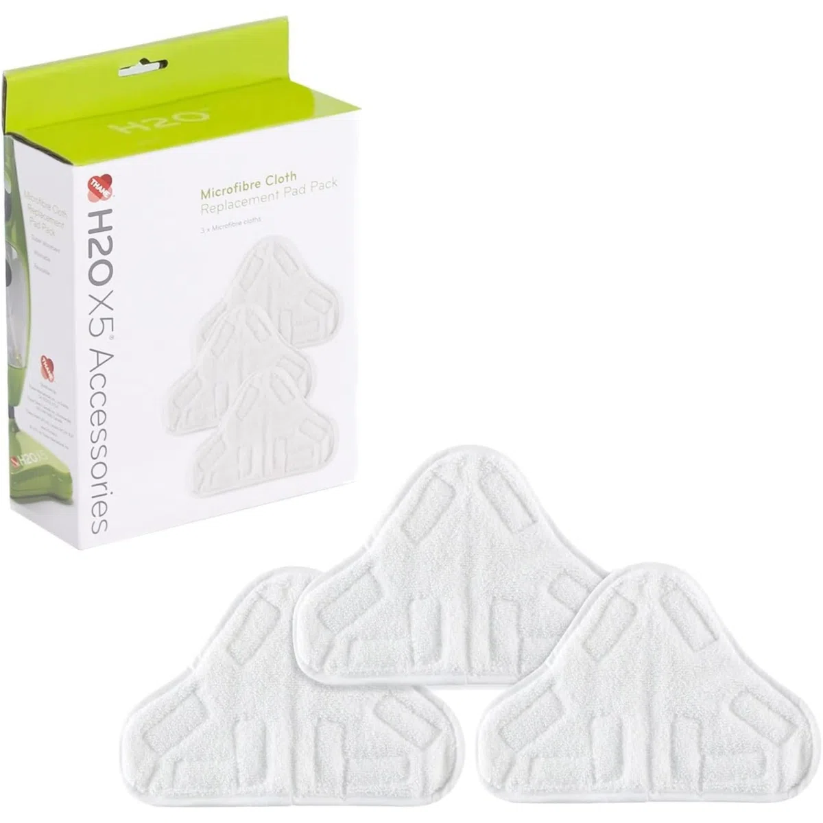 H2O X5 Pack De 3 Paños De Microfibra De Repuesto – Almohadillas Lavables Para Mopa A Vapor – Fundas De Limpieza Para Suelos Duros Y Alfombras – Blanco