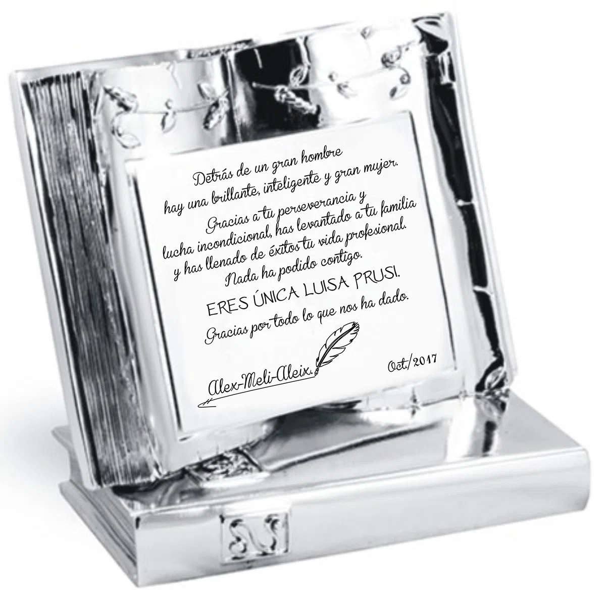 Placa Chapa Grabada Homenaje para Agradecimiento Jubilación Conmemorativa LIBRO personalizada