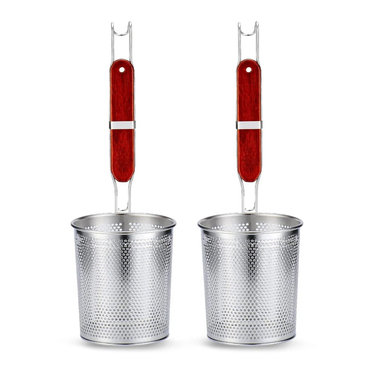 Colador de pasta de acero inoxidable microperforado para alimentos,colador profundo de cocina,2 piezas de colador (diámetro de 5.5 pulgadas,14 cm)