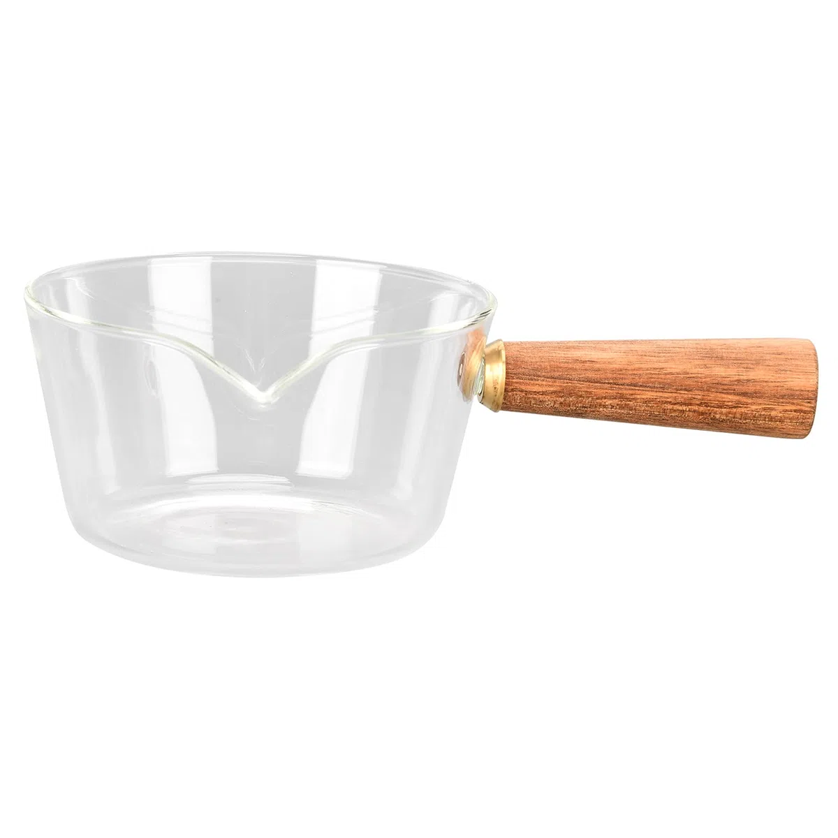 Olla de Leche de Vidrio con Boquilla en Forma de V, Cacerola Antiadherente de Vidrio de Borosilicato Tazas Medidoras de Vidrio Jarra de Espuma para Leche Caliente, Ensaladas,