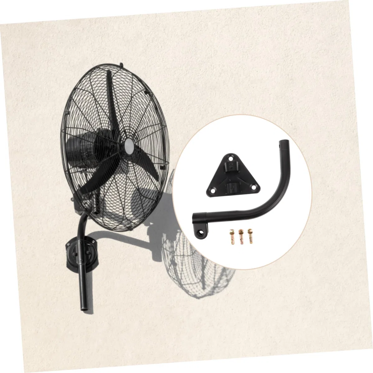 Soporte Para Ventilador De Pared Con Base Triangular Y Tornillos De ExpansióN Accesorio De Montaje Para Ventiladores EléCtricos Compatible Y Seguro Para Hogar Y Oficina 12.59X11.02X6.69In
