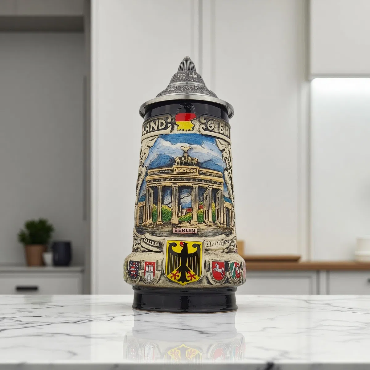 Jarra de cerveza con tapa, 0,7 l, diseño tradicional de Alemania, para casa, colección y festival de cerveza, idea de regalo para hombres, papá y amantes de la cerveza
