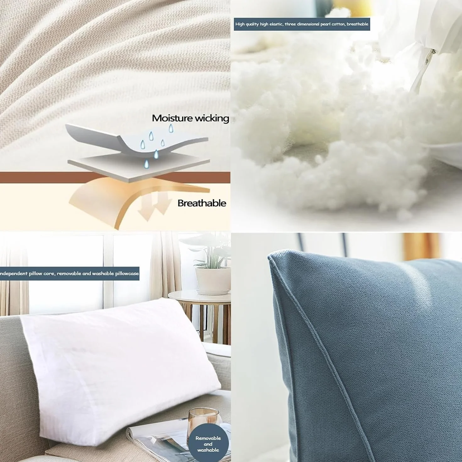 Almohada de apoyo lumbar para cama y sofá, 70 x 35 x 20 cm, cojín de lectura suave con funda lavable, reposacabezas de posición trasera, ideal para mayor comodidad y apoyo postural